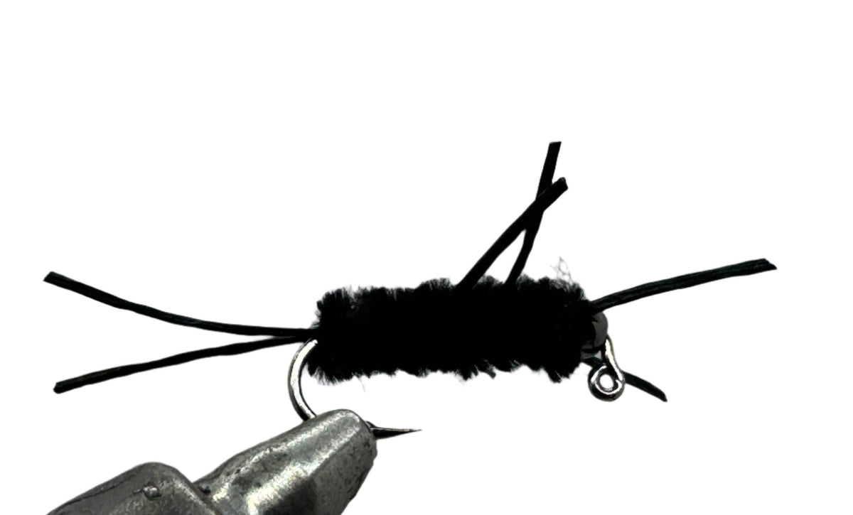 Fly Fishing Tungsten Beadhead Jig - Pat's Rubber Legs Black - All Sizes & Counts