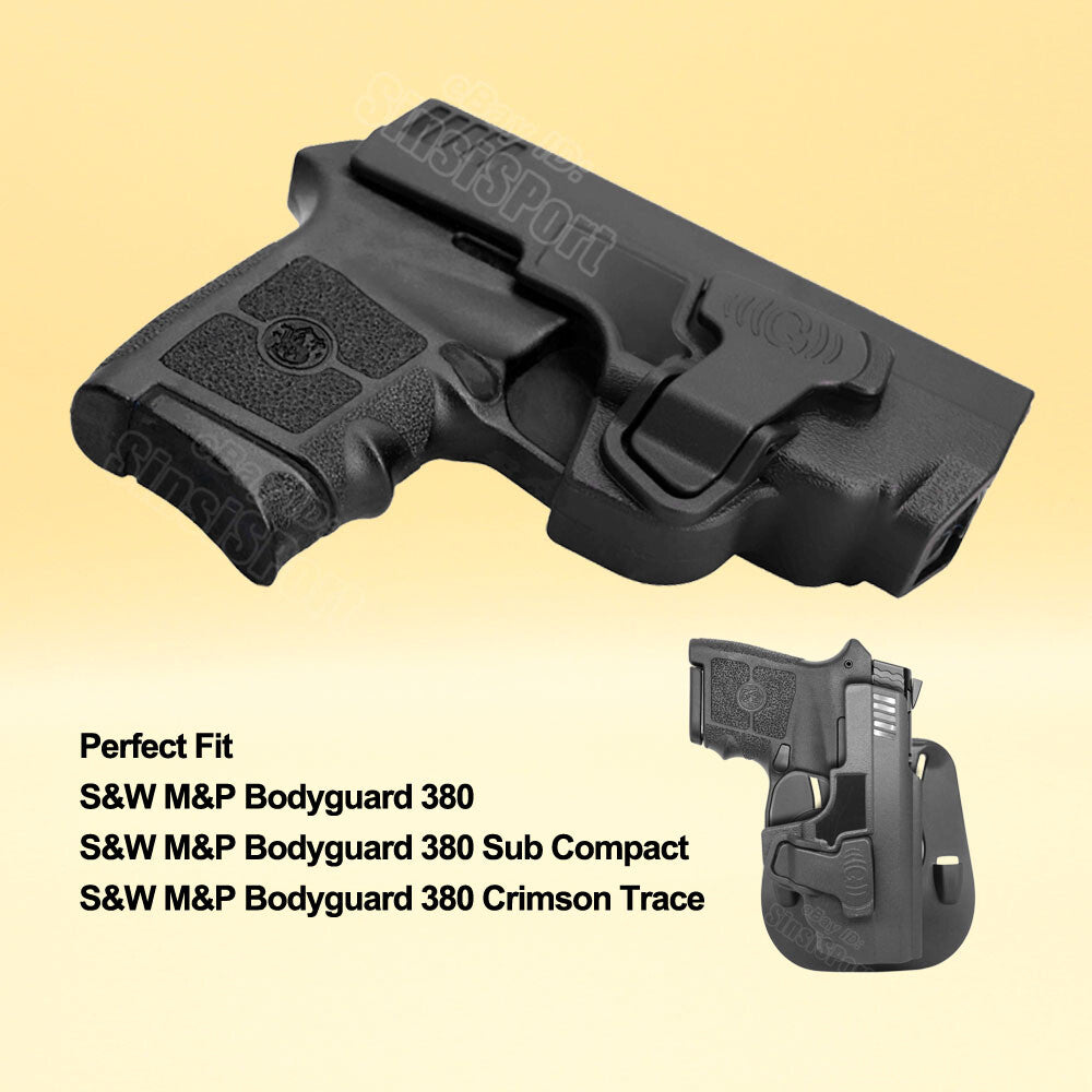 M&P Bodyguard 380 Holster with Paddle for Smith & Wesson, OWB, Fits Crimson Trace