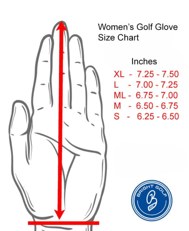 Women’s Blue Plaid Golf Glove - Soft Leather Grip, Breathable Fit, Adjustable Strap