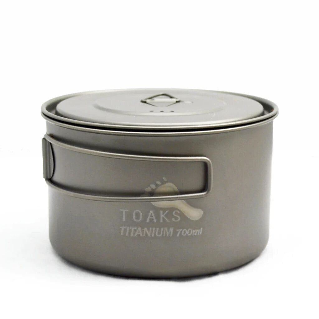 Titanium Camping Pot with Folding Handle - Lightweight Backpacking Cookware