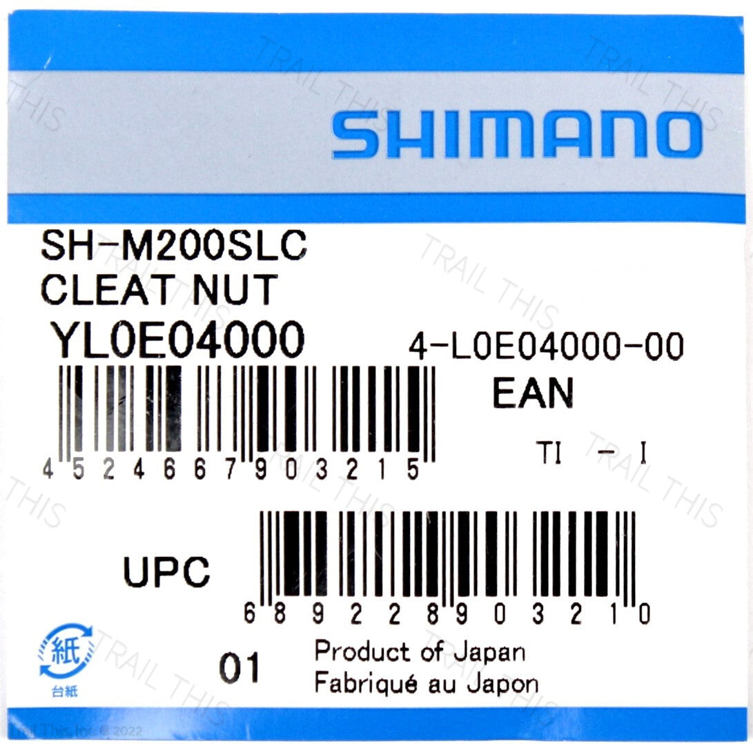 Shimano 4-Hole SPD Shoe Plate Cleat Nuts - Fits SH51 SH52 SH56, Pack of 2