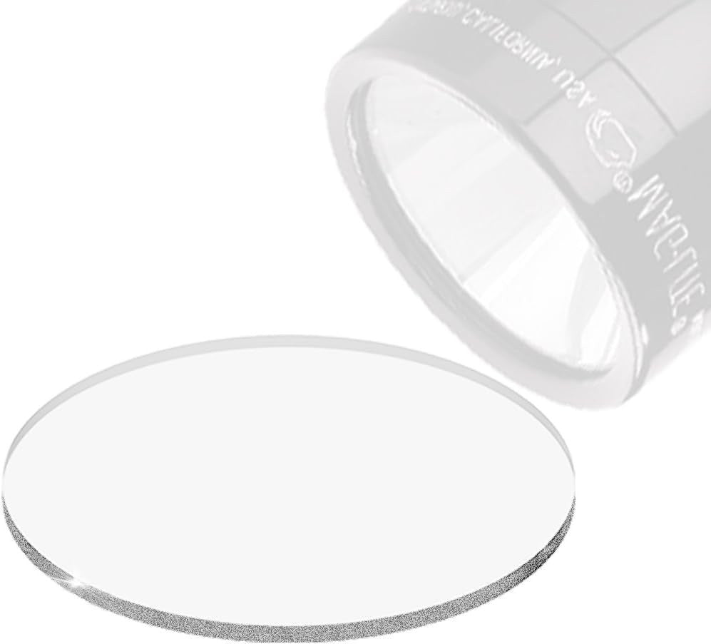 Tempered Glass Lens for Maglite C D Cell Full Size Flashlights Upgrade - Clear