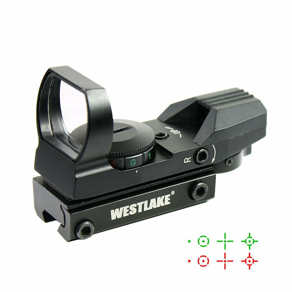 Red Green Dot with 4 Reticles, 11mm Dovetail Mount, Tactical Scope