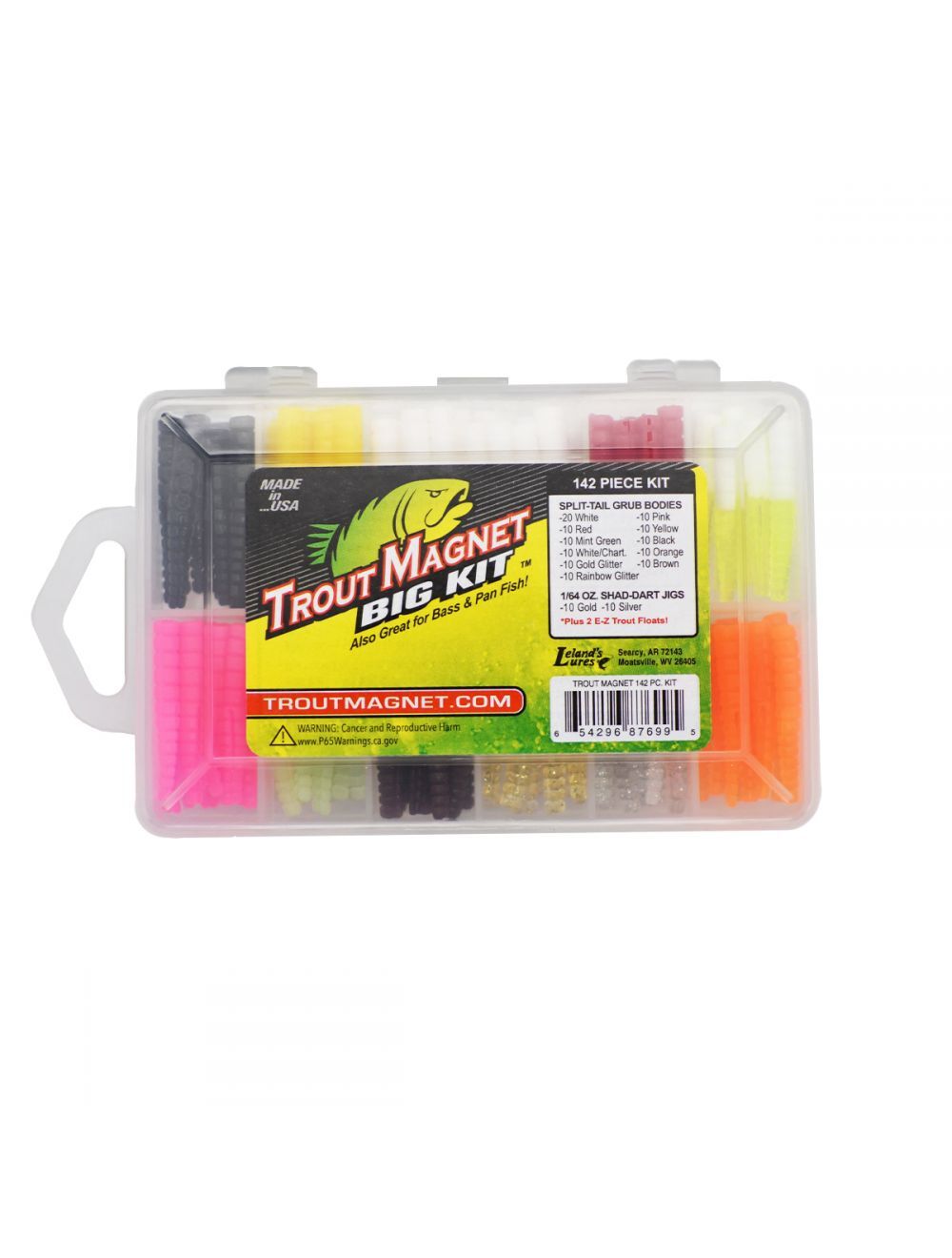 Trout Magnet Fishing Lure Kit - 142 Pieces with Hooks, Bodies & Floats