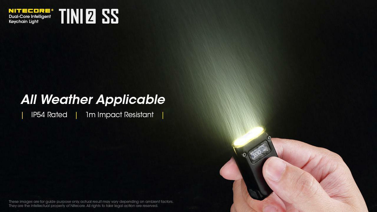 LED Keychain Light 500 Lumens Stainless Steel Rechargeable USB-C