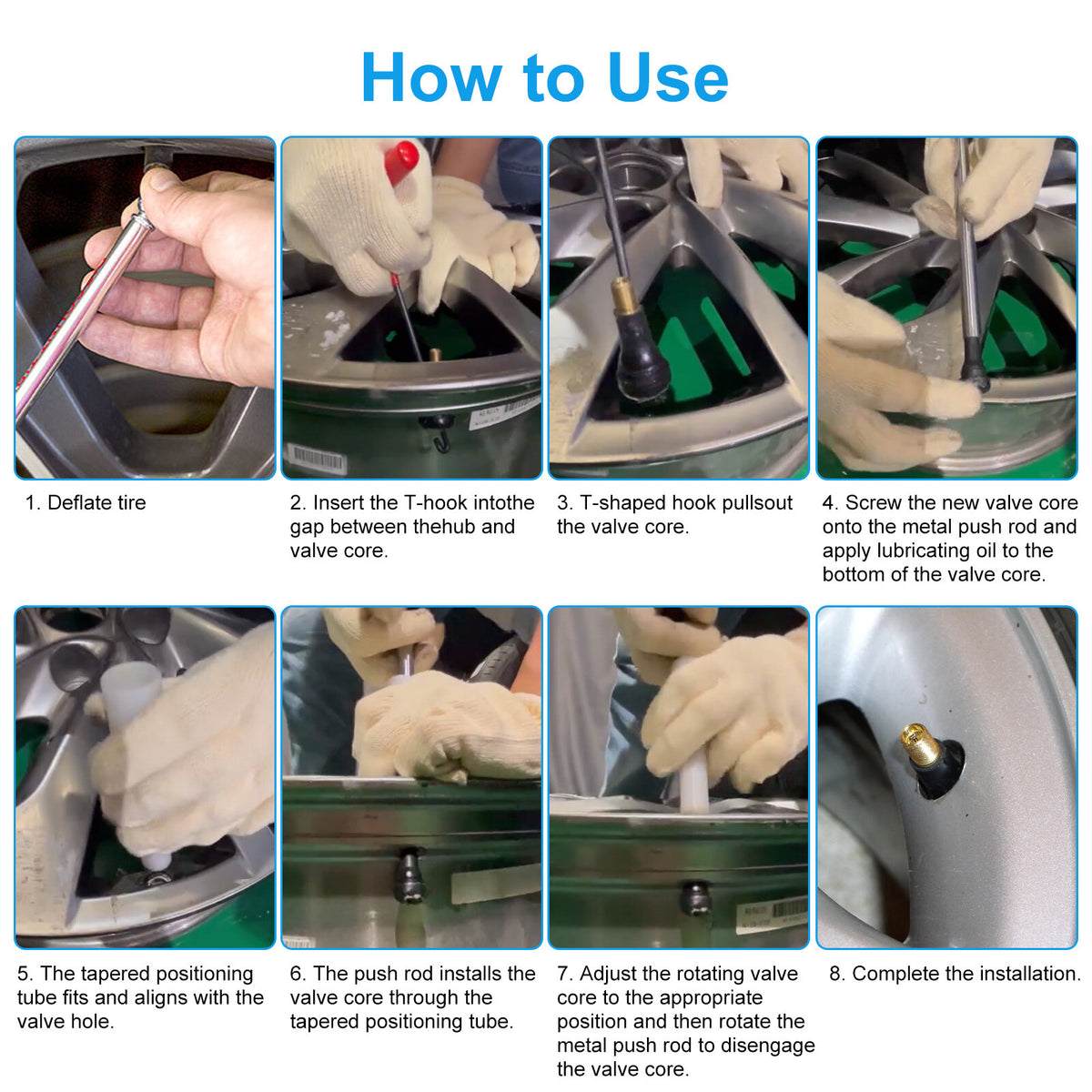 30PCS Tire Valve Repair Kit with 4-Way Valve Tool & Replacement Cores