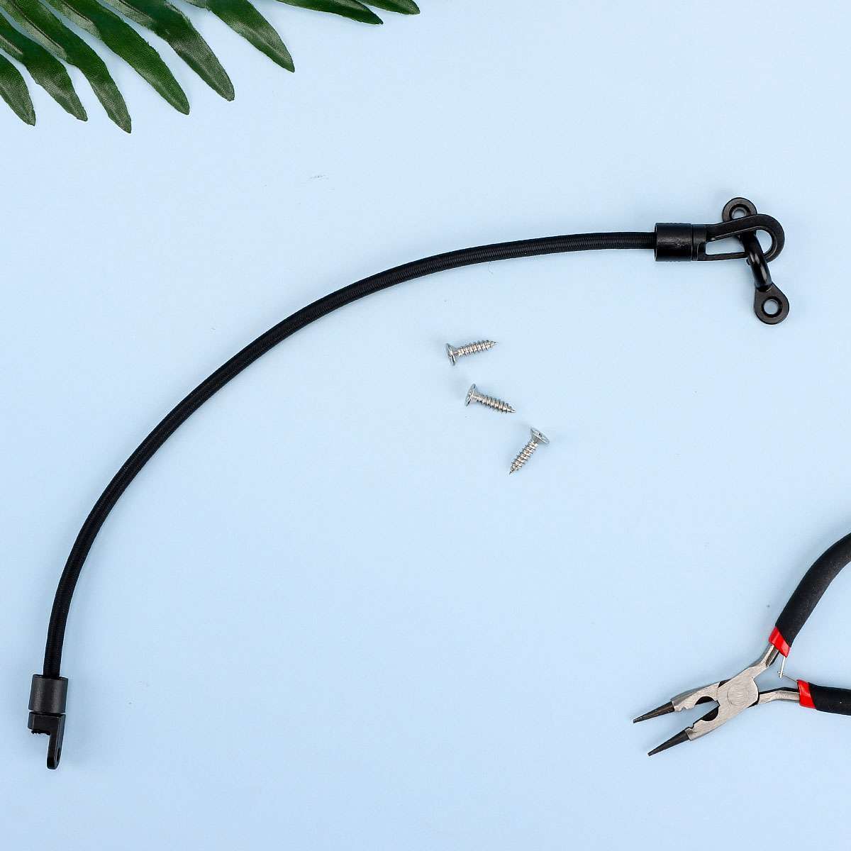Boat Fishing Rod Holder Straps Set - Deck Mount Tie Down Clips & Bungee