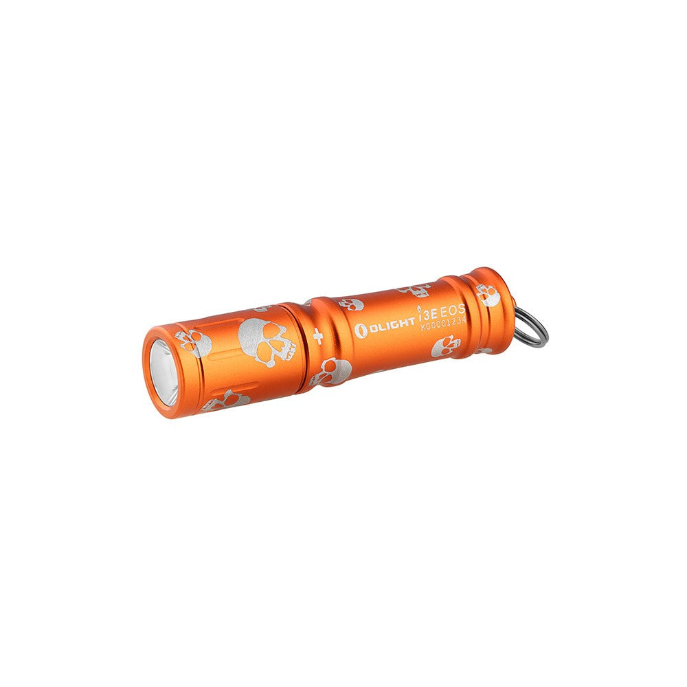 Waterproof Orange Skull Keychain Flashlight - 90 Lumens, Compact LED