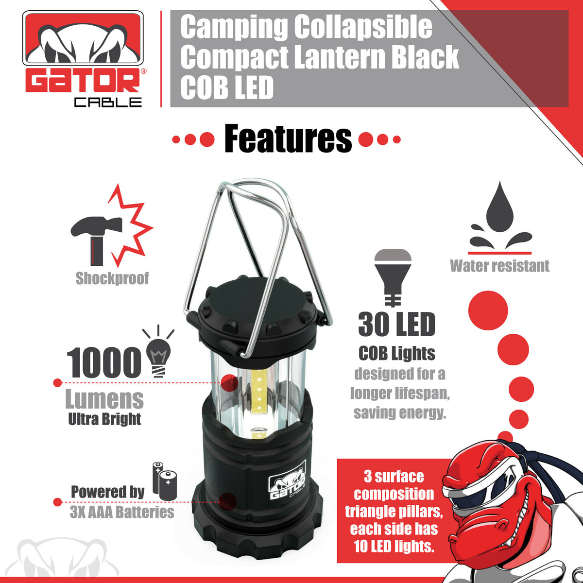 Portable Camping LED Lantern Set 2 Pack Bright Hurricane Light Battery Powered