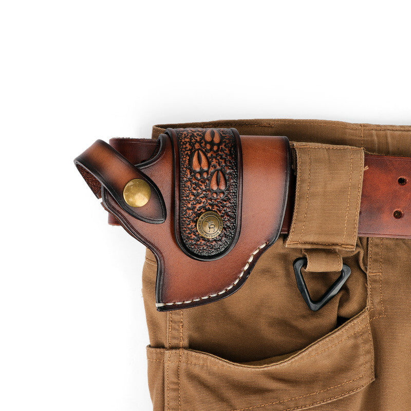 Leather Gun Holster for Revolvers & Handguns with Pocket - Tactical Carry