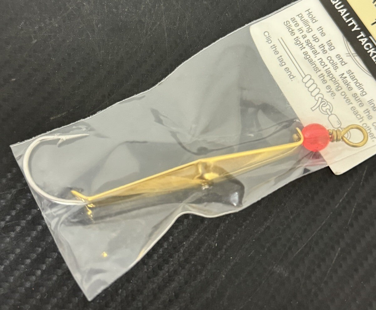 Saltwater Fishing Spoon with Gold Plating and 3-Inch Blade - Size 1