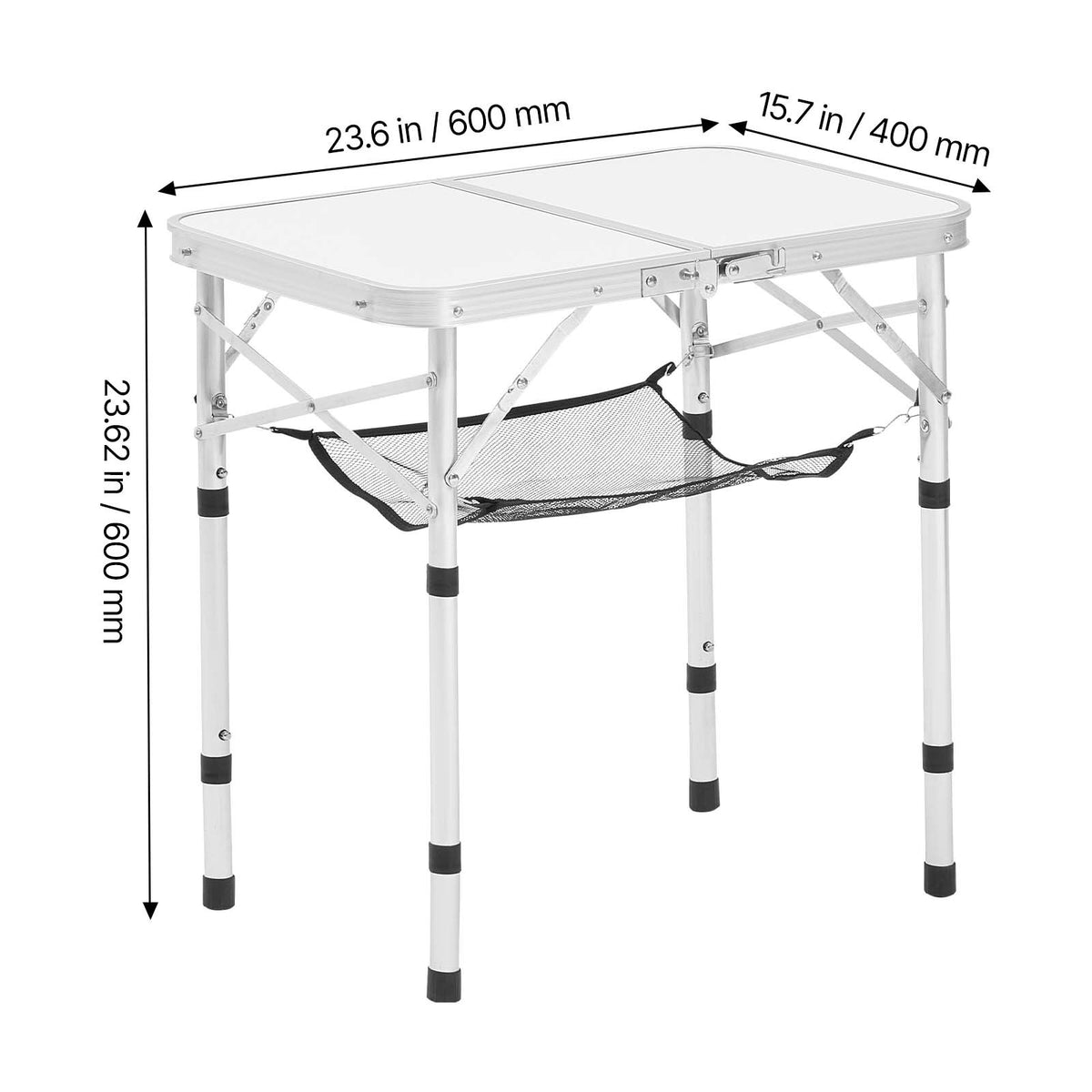 2ft Foldable Aluminum Camping Table with Adjustable Height for Outdoor Use