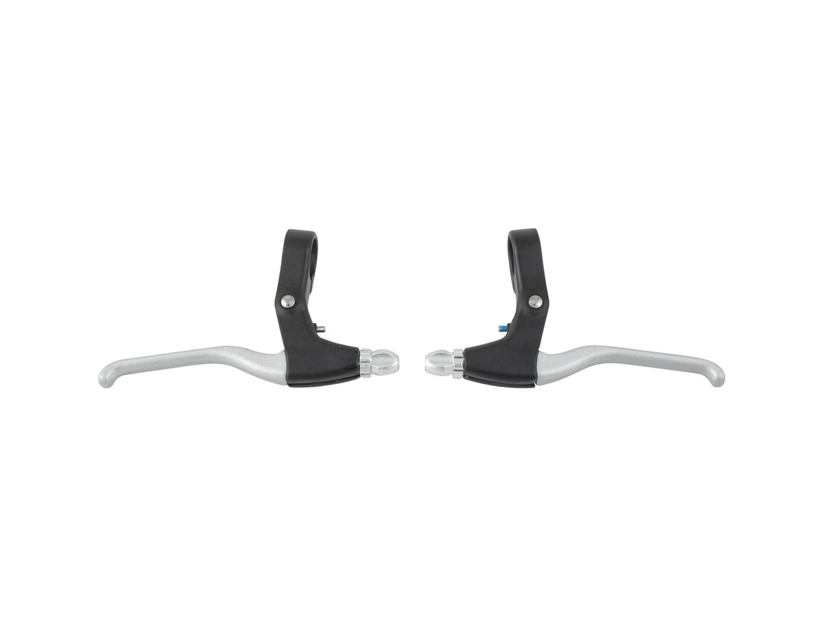 V-Brake Levers Left and Right Set for Bicycle - Silver/Black