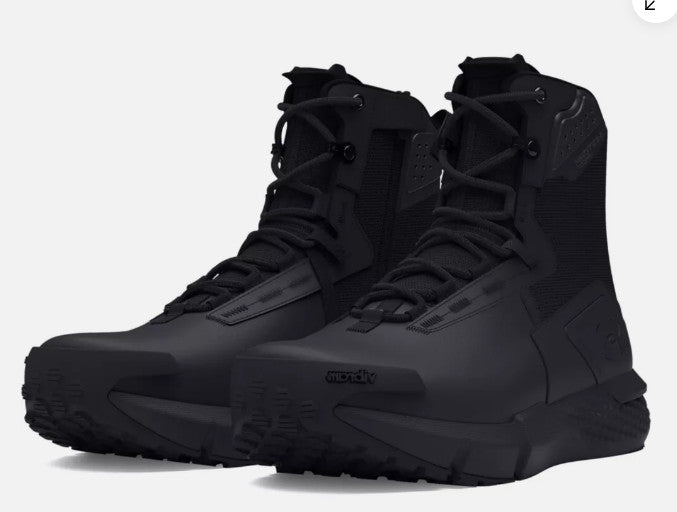 Men's Waterproof Tactical Duty Boots with Side Zip - UA Charged Valsetz 8 Inch