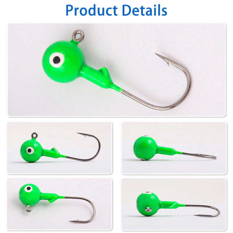 100Pcs Lead Jig Heads Fishing Hooks for Crappie Bass Lures Tackle