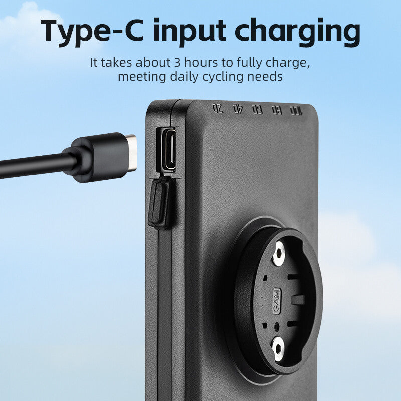 Bike Light Power Bank 5000mAh Waterproof USB Rechargeable with 4 Light Modes