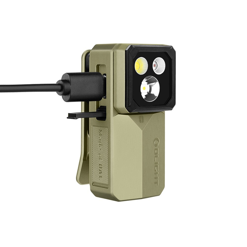 Olight Oclip 2 Ultra Olive Green LED Flashlight with UV, Floodlight, Red and Spotlight, 580 Lumens