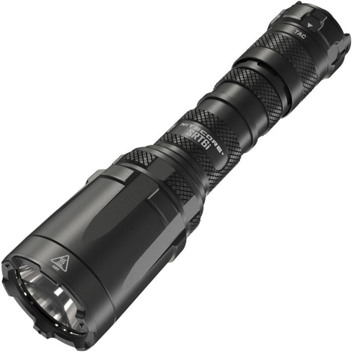 Rechargeable LED Tactical Flashlight with Clip - Black Aluminum, 2100 Lumens