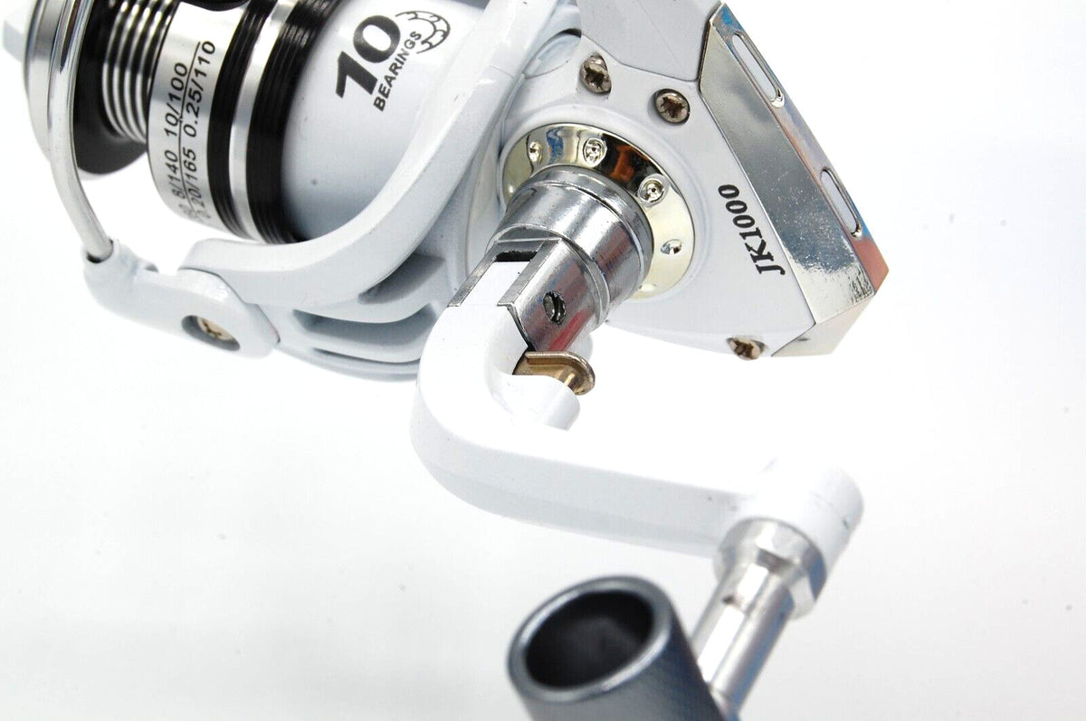 White Freshwater Spinning Reel 10BB 5.2:1 Gear Ratio for Bass Trout Crappie