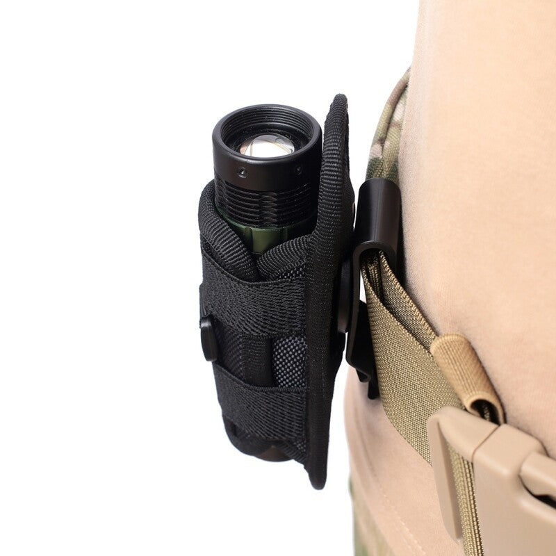 Tactical Flashlight Holster with 360° Rotatable Clip Belt Pouch for Outdoor Use