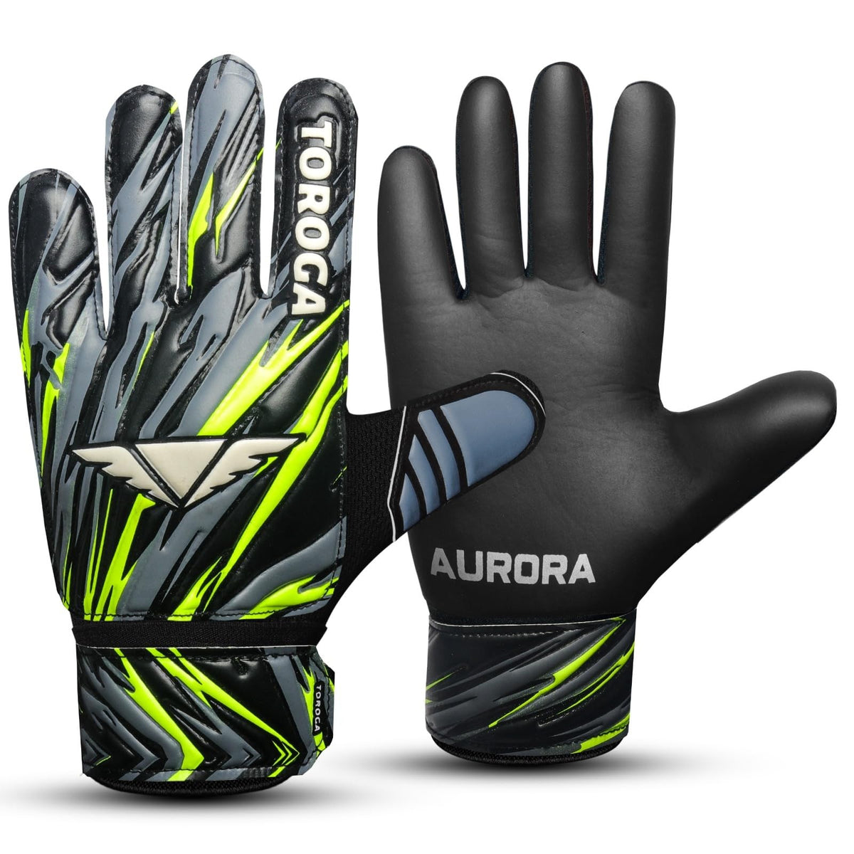 Goalkeeper Gloves with Strong Grip and Impact Protection - Black