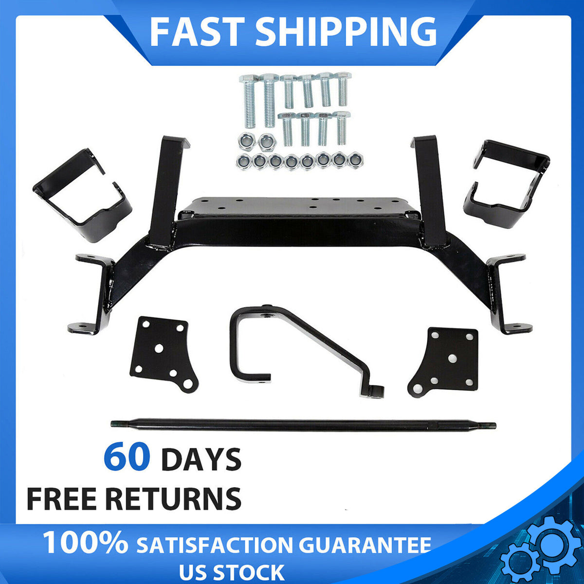 6-Inch Drop Axle Lift Kit for 2001.5-2025 EZGO TXT Electric Golf Cart, 4-Bolt Pattern