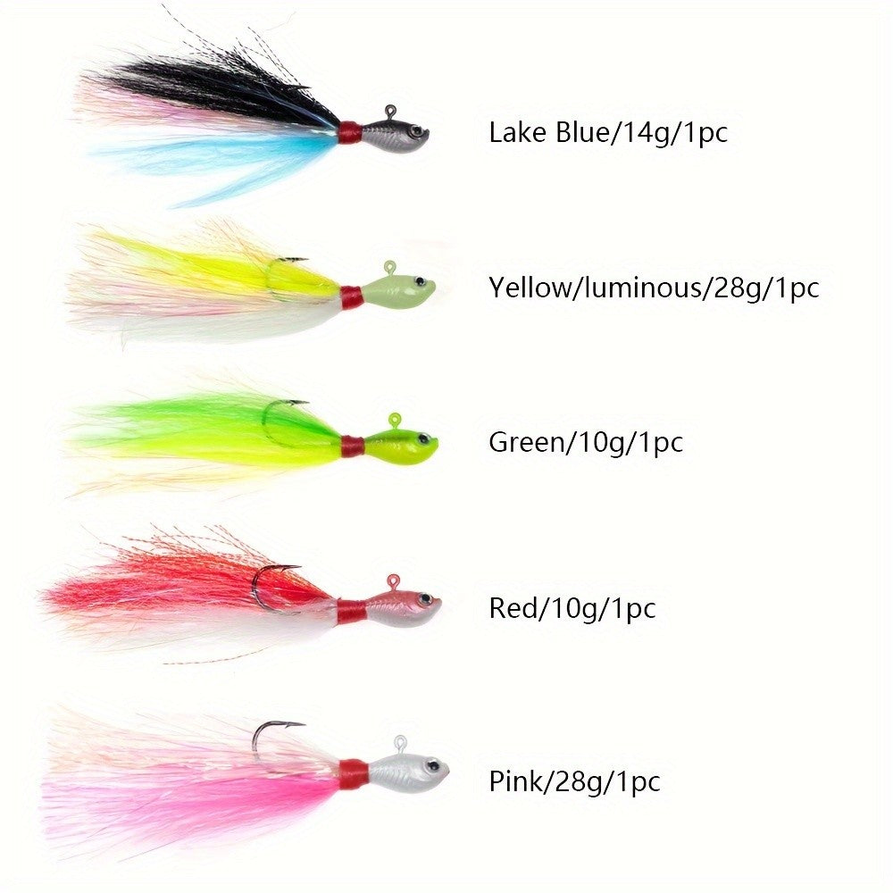 5pcs Realistic Deer Hair Fishing Lures 28g Casting Sea Fishing Tackle
