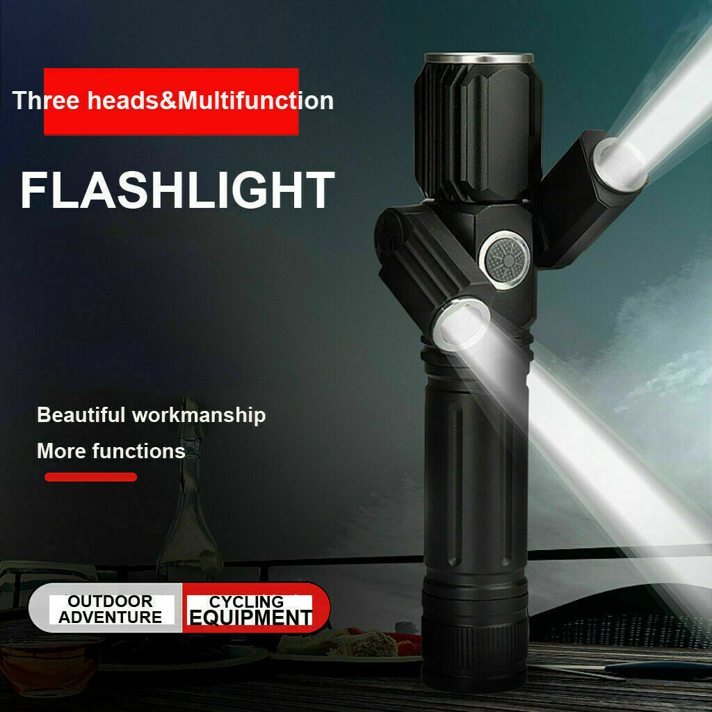 Rechargeable 500LM Bicycle Front & Rear LED Headlight Set with Zoomable & Swivel Features