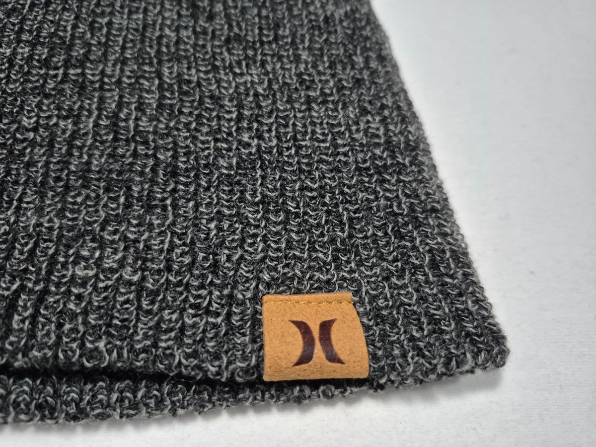 Unisex Gray Beanie Hat - Hurley Icon Logo Park City Cuffed Winter Cap