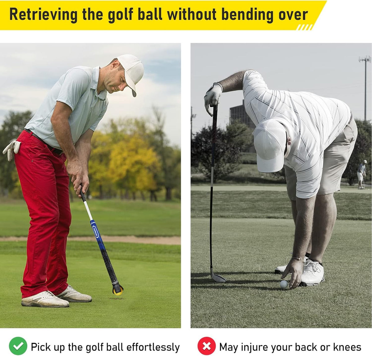 Golf Ball Retriever 4 Pack - Easy Pick-Up for End of Putter