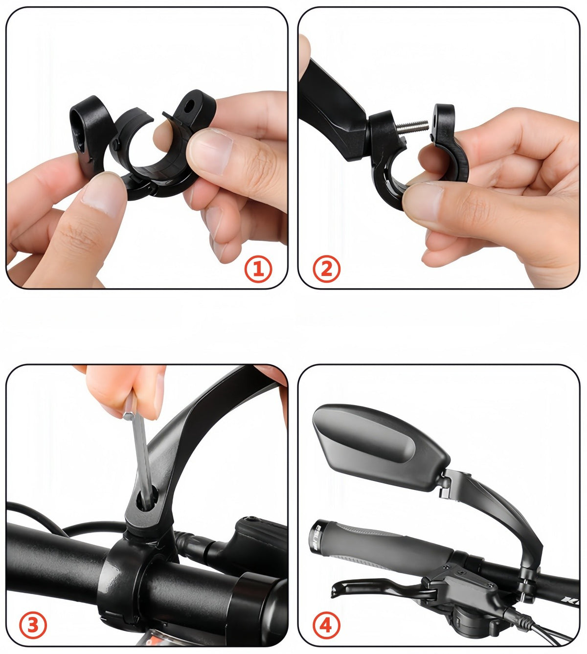 Bike Rearview Mirrors - Handlebar Cycling Safety Mirrors, 2 Pack