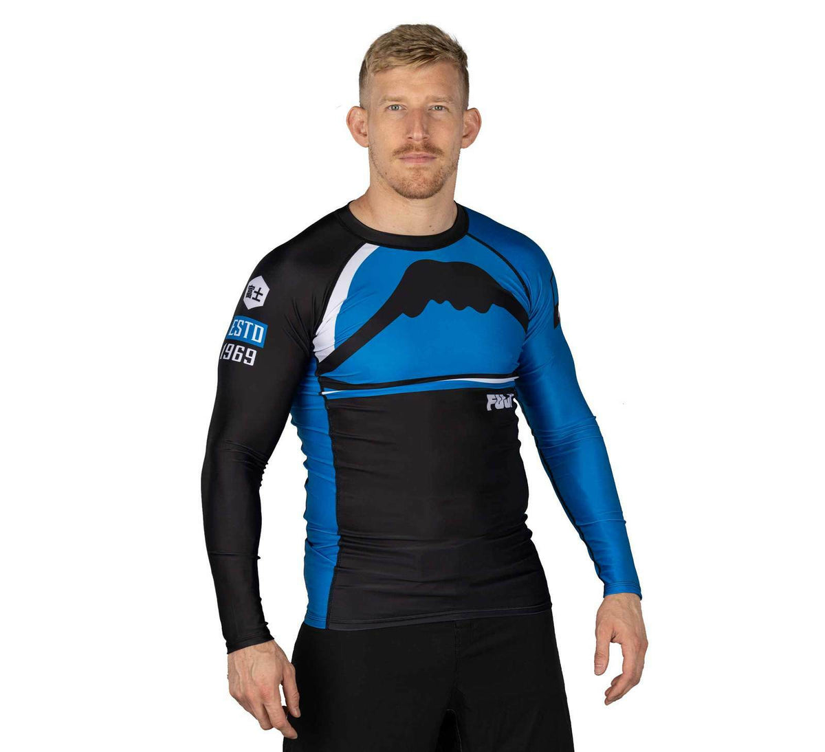 Long Sleeve MMA Rashguard for BJJ & Jiu-Jitsu - Blue, Anti-Microbial, Comfort Fit
