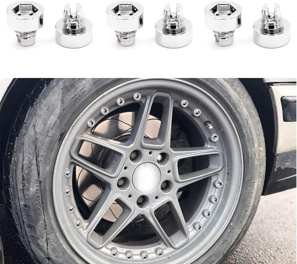 50PCS Chrome Wheel Rim Rivets | 7.5mm Plastic Nuts for Car Customization