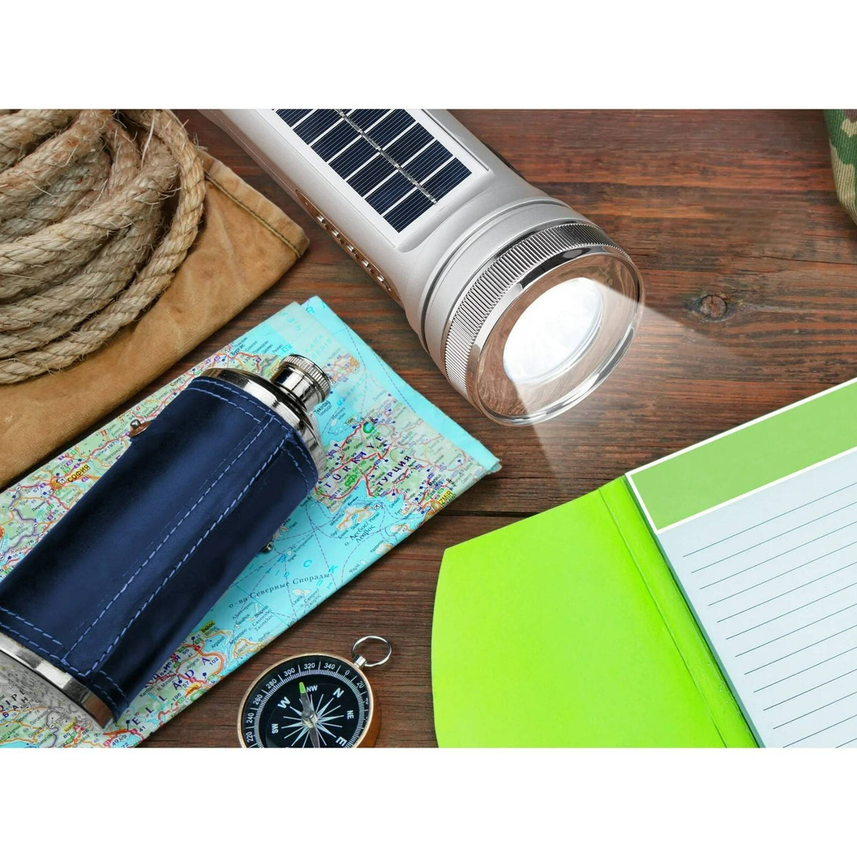 Portable Solar Power Flashlight with Bluetooth Speaker - WeatherX XFBR70S