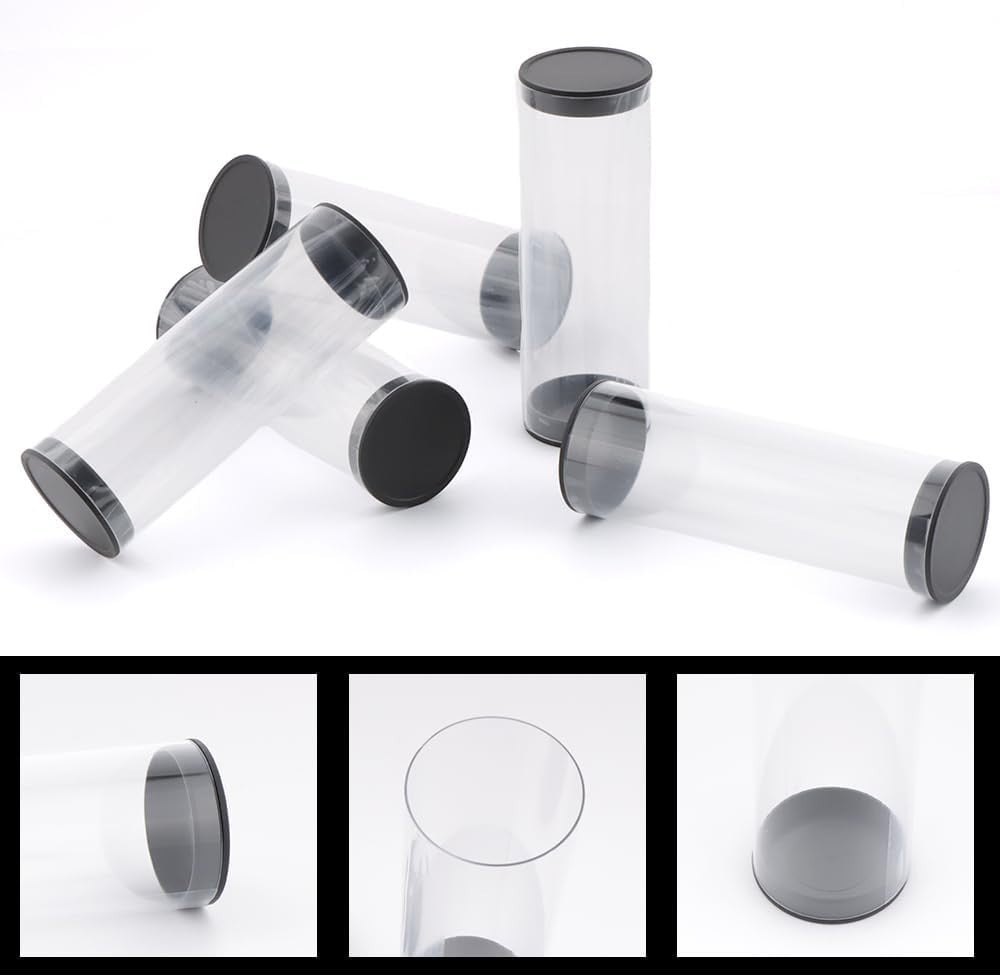 5 Pack Golf Ball Storage Cases - Clear PVC Tubes with Caps for Golf & Travel