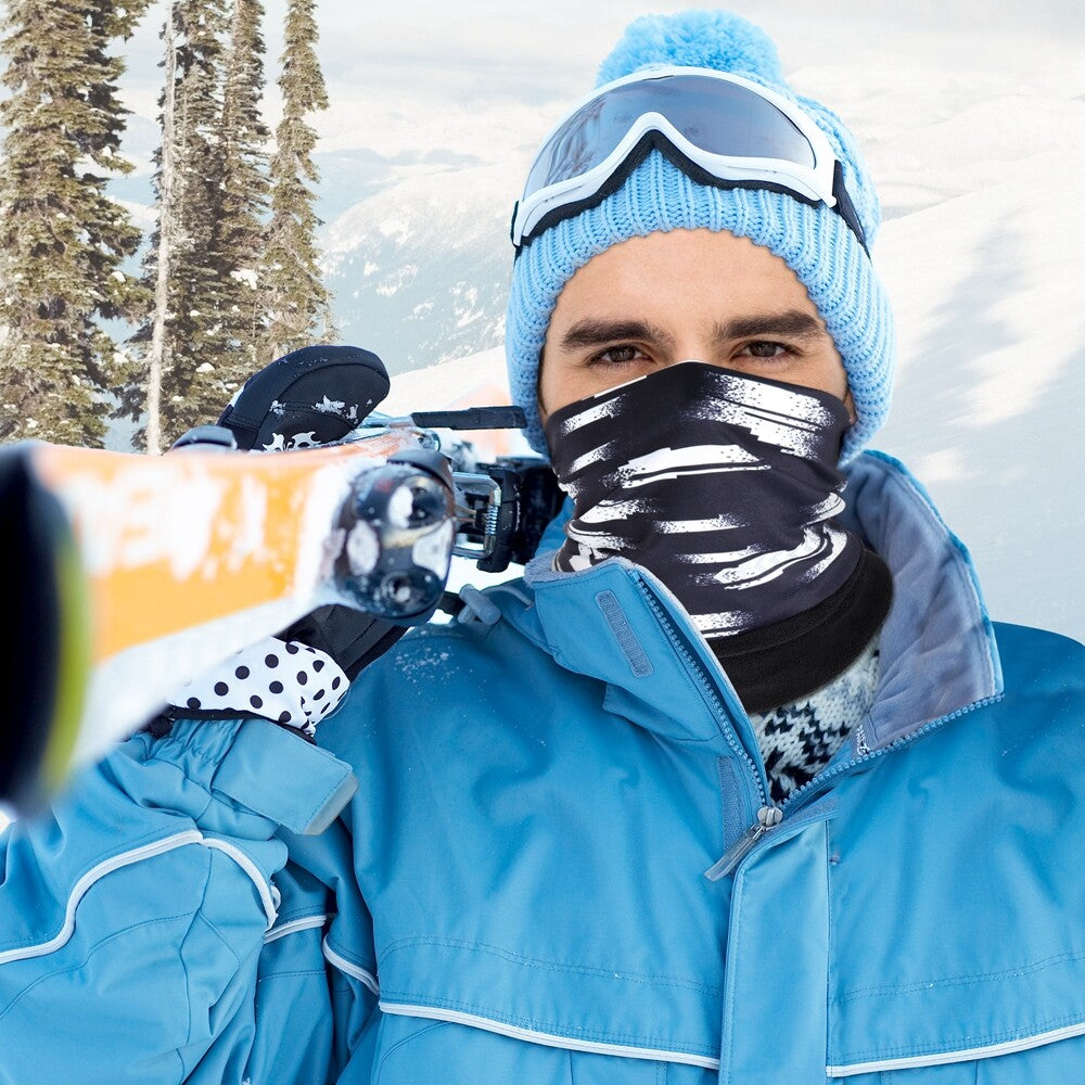 Winter Fleece Neck Gaiter - Reflective Ski Face Mask for Cold Weather