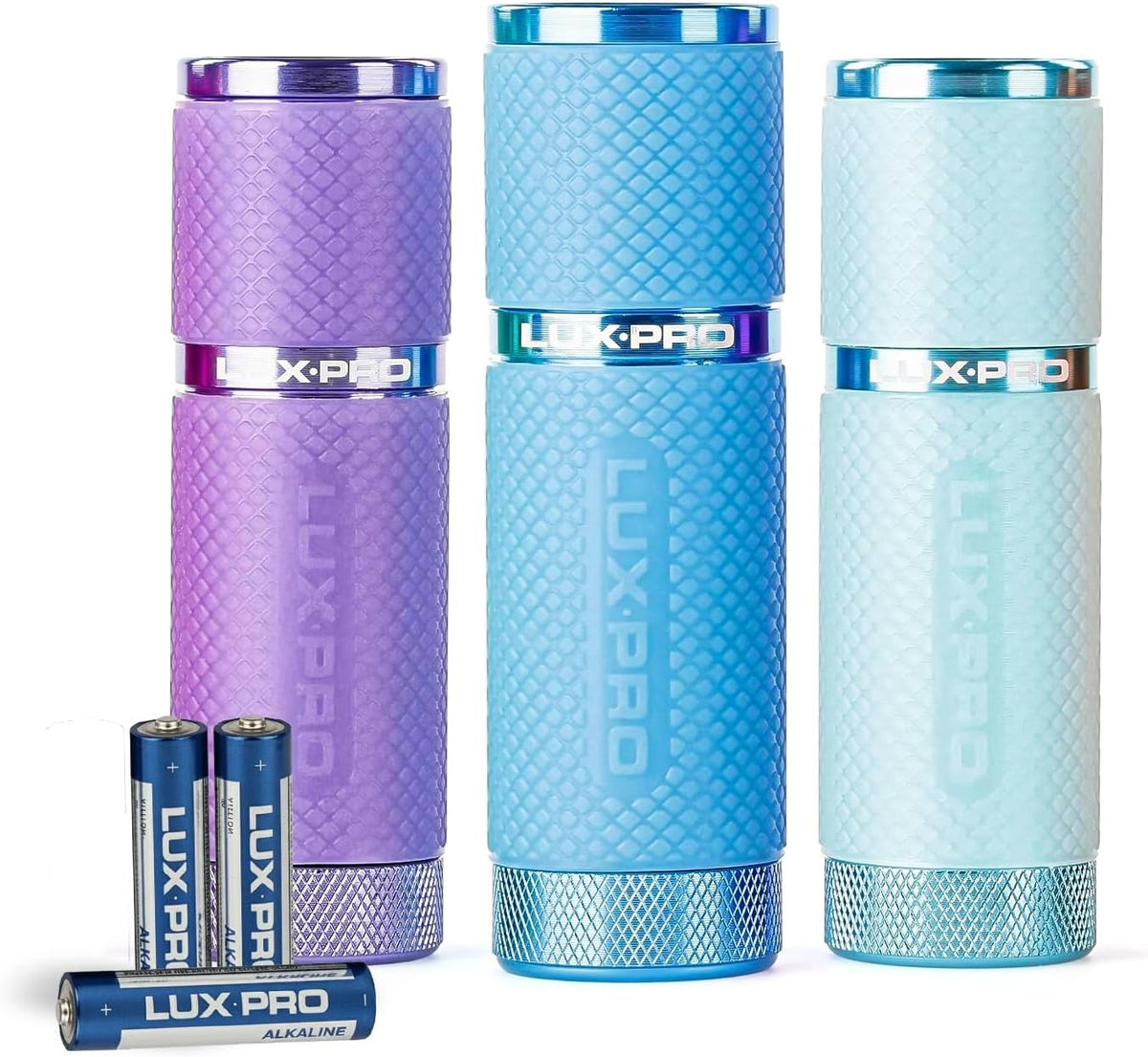 Mini Aluminum Water-Resistant Flashlights Pack of 3 with 40 Lumens