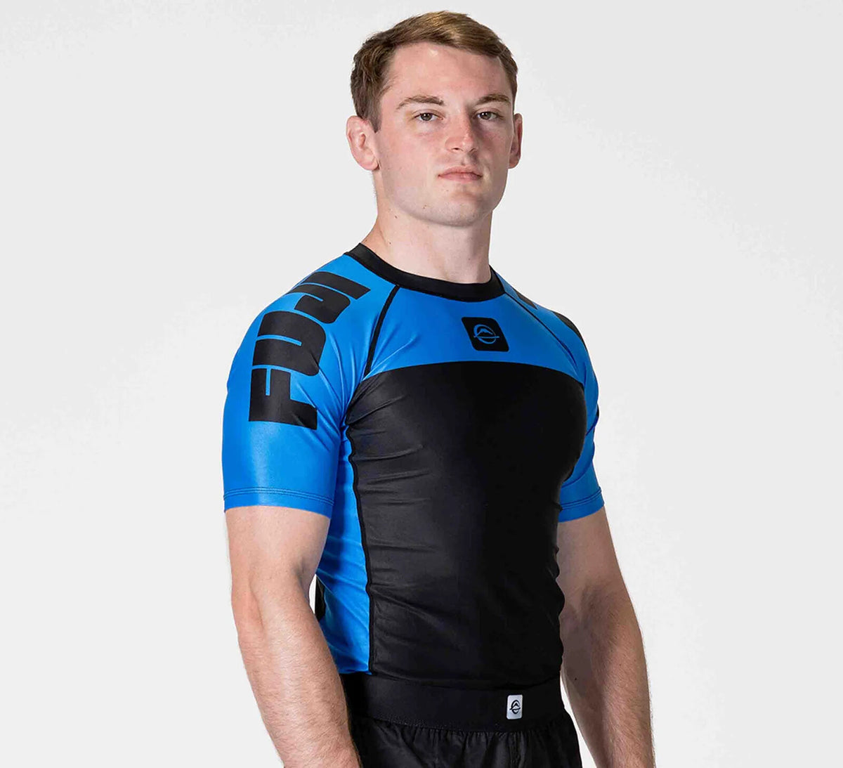 IBJJF Ranked Short Sleeve Rashguard for Jiu Jitsu - Blue