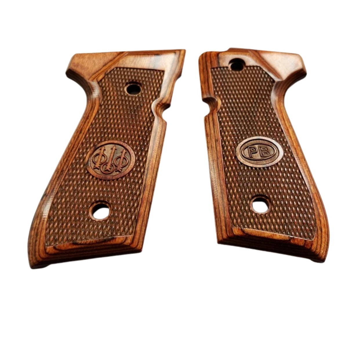 Beretta 92/96 Full Size Rosewood Checkered Pistol Grip Set with Screws