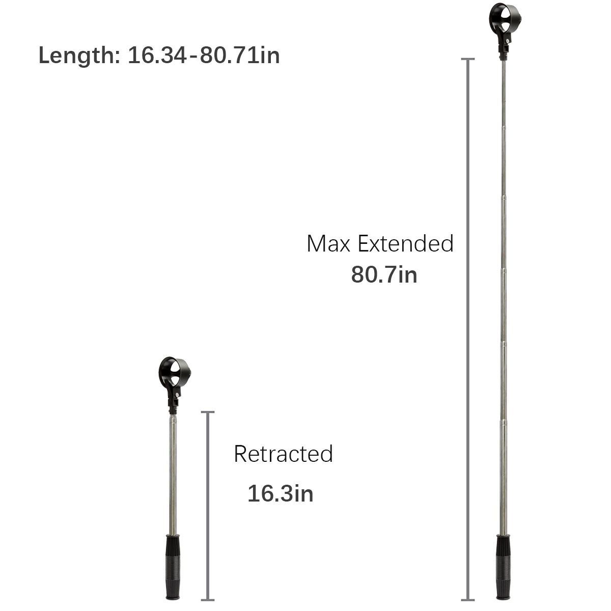 Telescopic Golf Ball Retriever Stainless Steel Water Mud Pickup 41.5-205cm