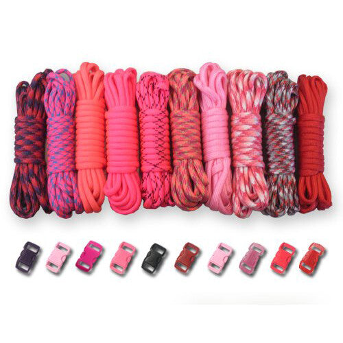 Paracord DIY Bracelet Kit with Buckles - 100 FT Paracord Crafting Set