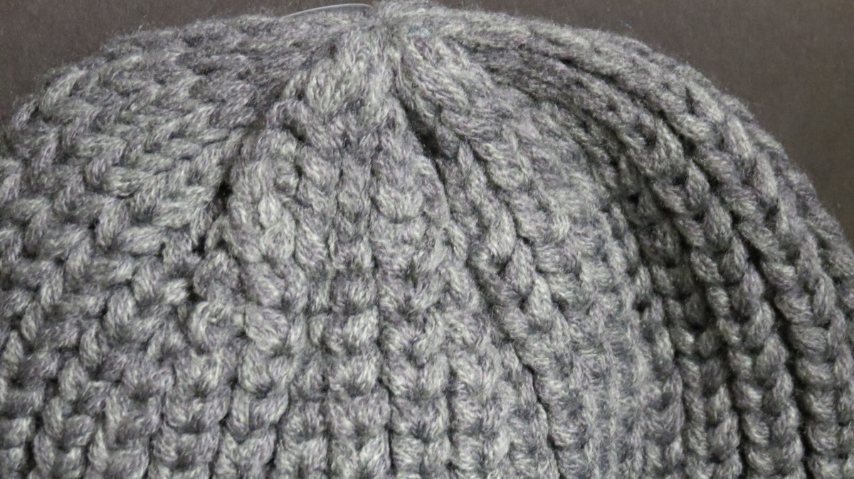 Men's Women's Gray Rib Knit Beanie Hat with Cuff - Winter Essential