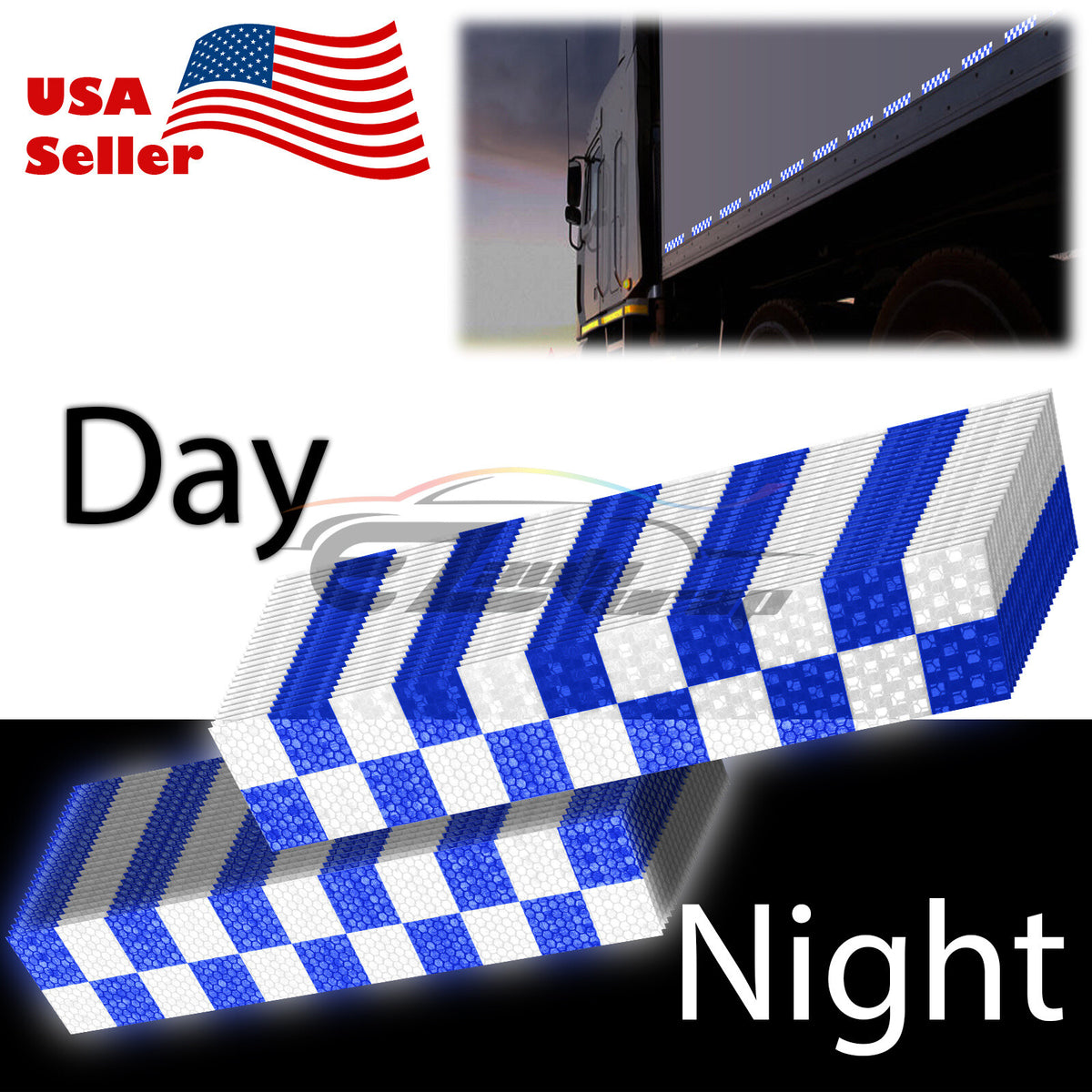 Reflective Safety Tape Stripe 12 Inch DOT-C2 Conspicuity Warning Trailer