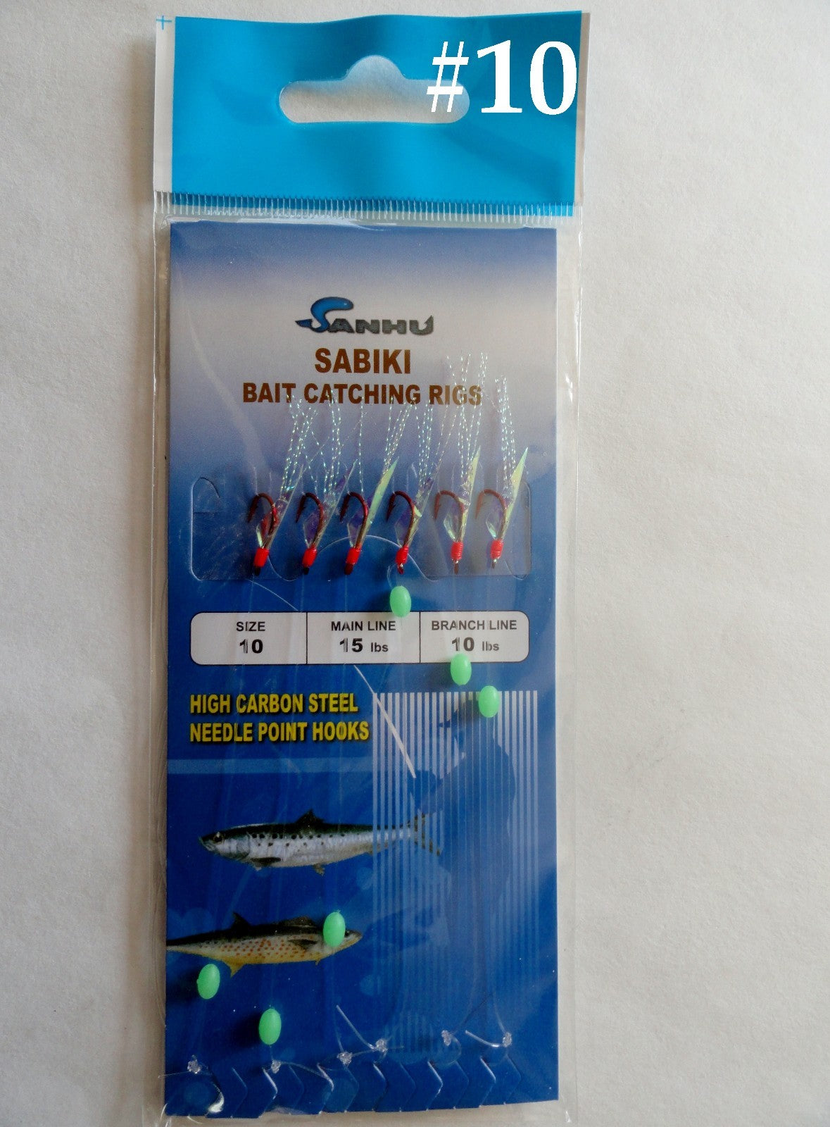 Saltwater Fishing Sabiki Rig with Red Hooks - Multiple Sizes & Pack Options