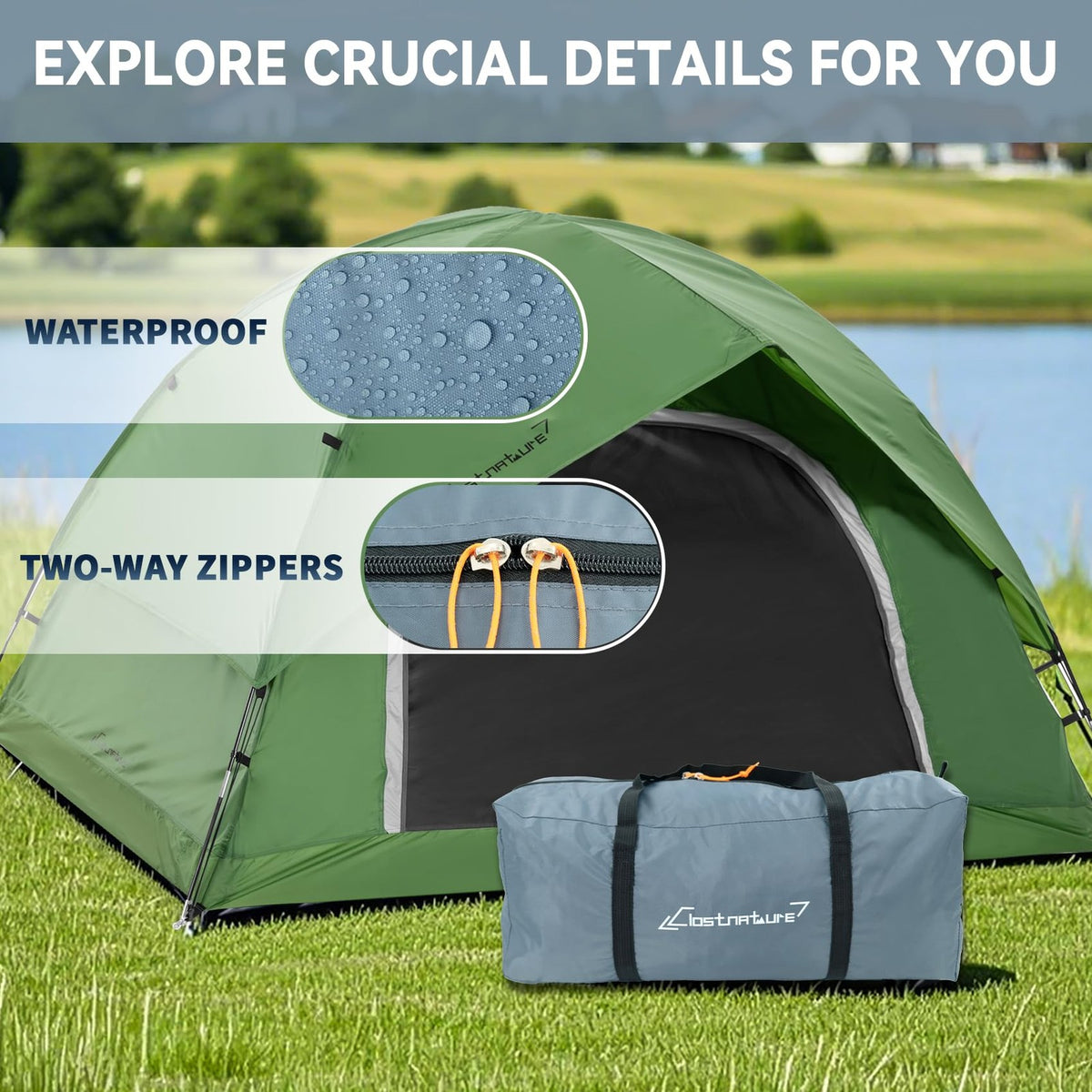 Large Waterproof Tent Storage Bag for Camping and Travel