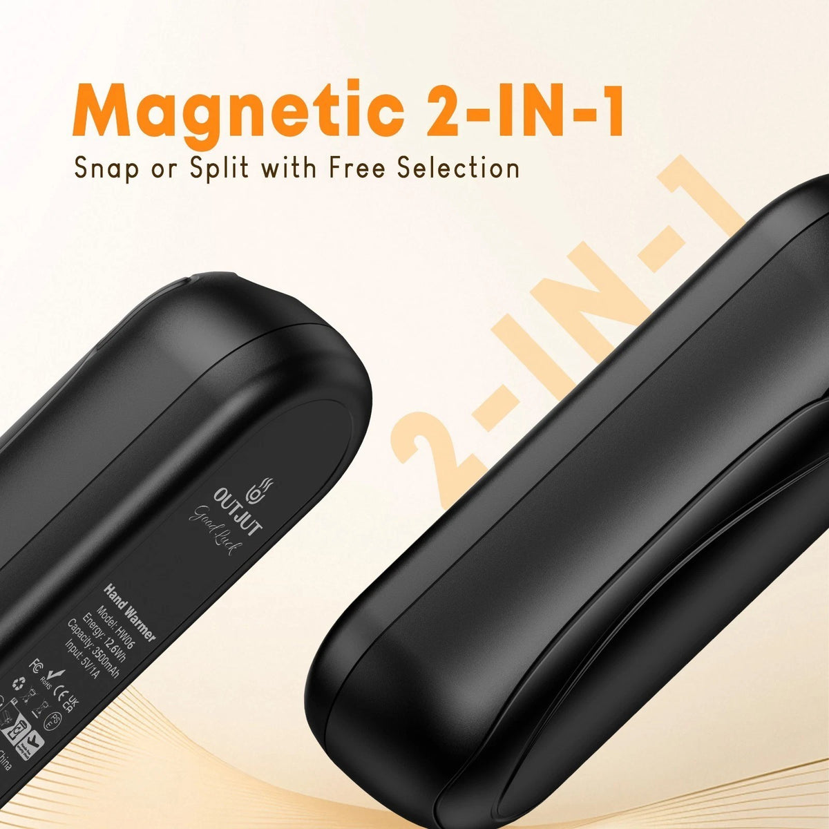 Rechargeable Hand Warmers 2 Pack with 3 Heat Levels, Portable USB 4000mAh