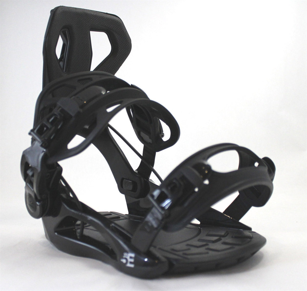 Unisex Small Black Snowboard Bindings with Easy Entry System