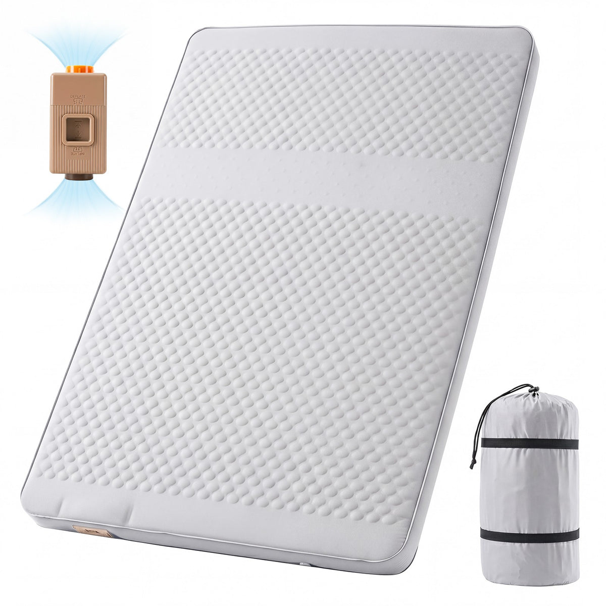 Self-Inflating Sleeping Pad with Memory Foam and Built-In Pump - 4 Inch Thick Camping Mattress