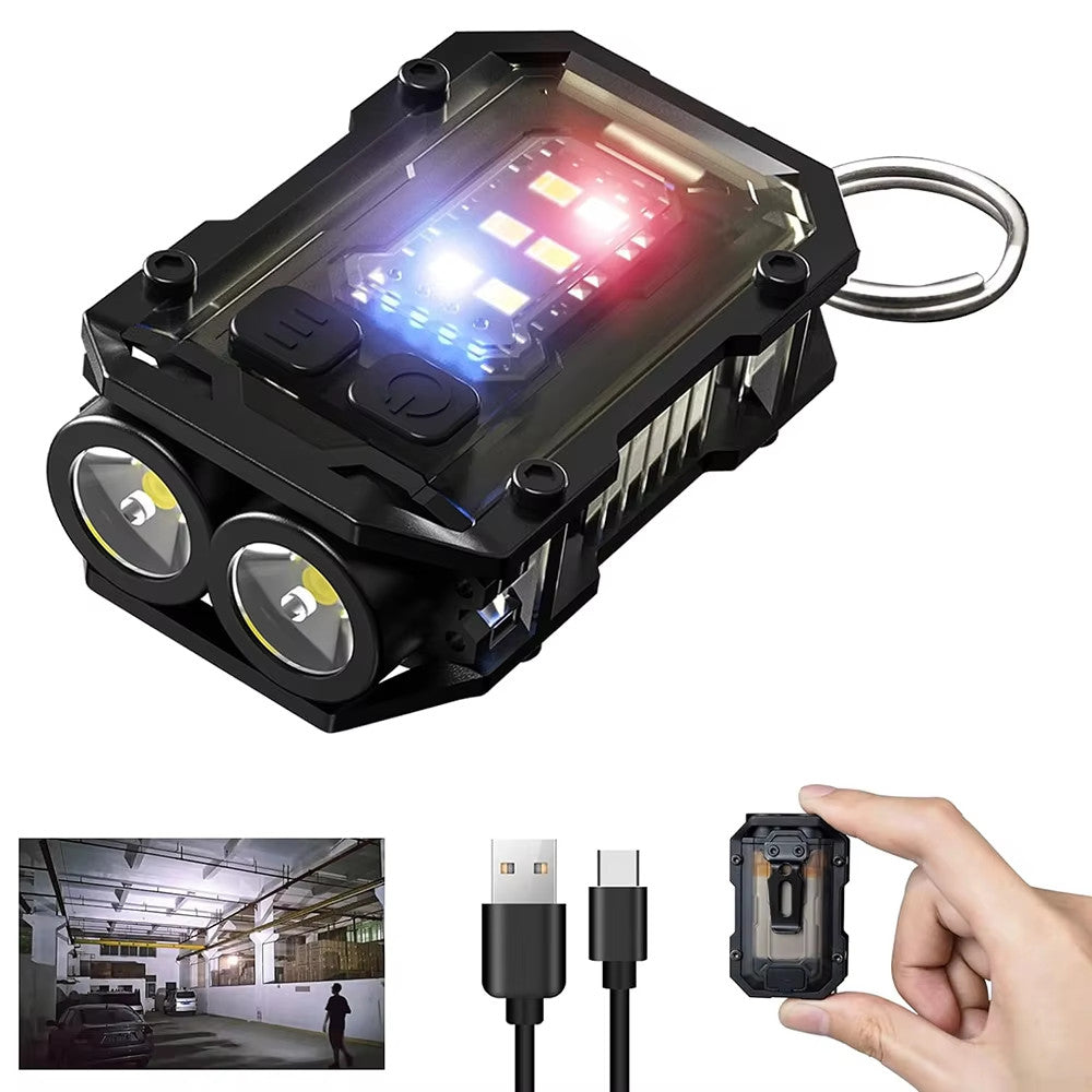 Mini Rechargeable LED Keychain Flashlight Waterproof Portable Torch