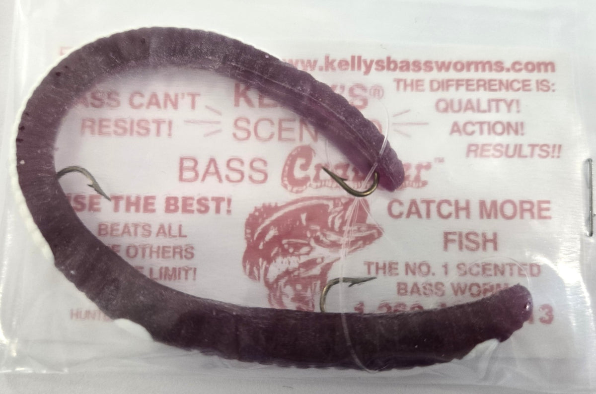 Pre-Rigged Bass Fishing Worms 12 Pack - Anise Scented Soft Plastic Lures